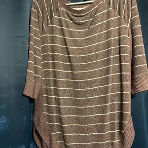 Maurices Brown and Cream Striped Sweater